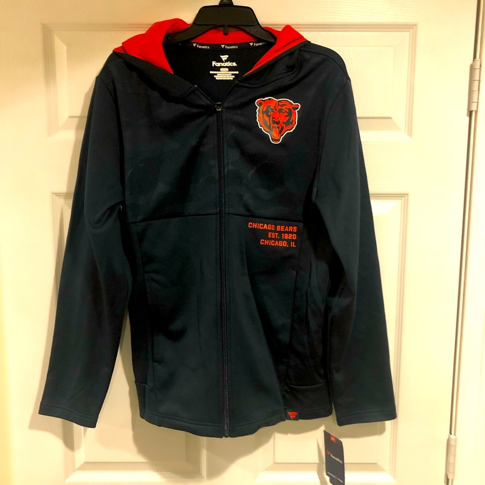 COPY - Dark Navy Chicago Bears Fanatics Branded Defender Full-Zip Hoodie Jacket - Picture 3 of 7